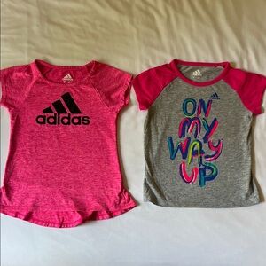 Adidas Kids' Pink and Gray Short Sleeve Tees
